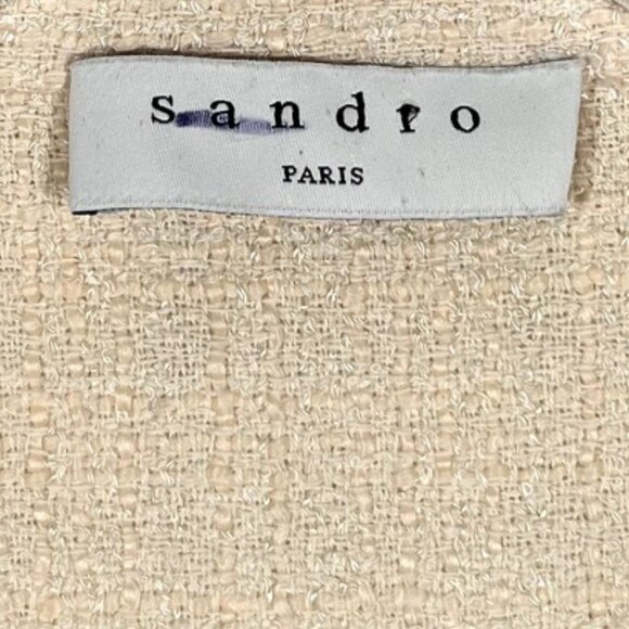 Sandro Tweed Double Breasted Collared Mini Dress Size 4 - Picture 3 of 3